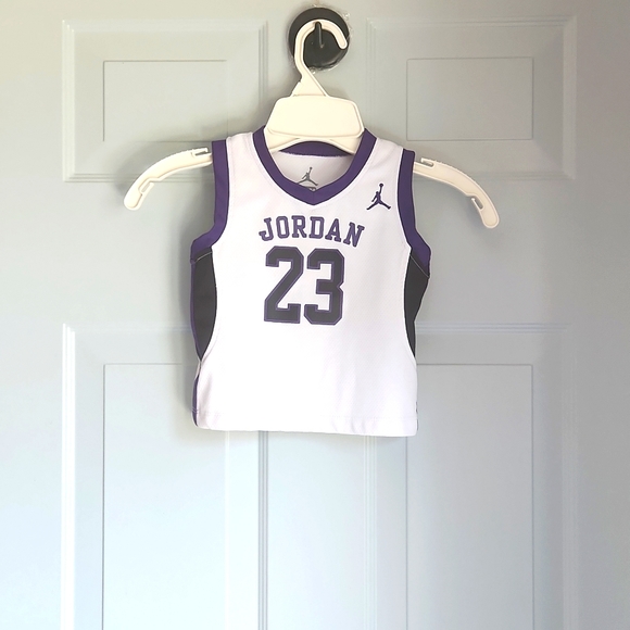 Jordan Other - Jordan, Boy's, Sz 24 Months, Short Sleeve Jordan 23 White, Purple & Black Top